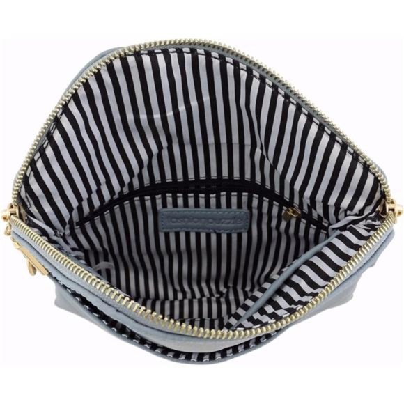 👛 Envelope Wristlet Clutch Crossbody Bag with Chain Strap (Blue Grey) One Size - Picture 6 of 7